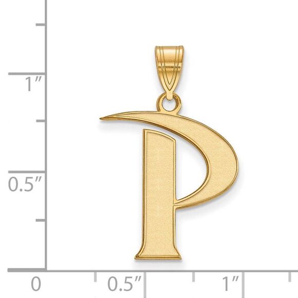 10k Yellow Gold Pepperdine U. Large Initial P Pendant - Picture 2 of 3